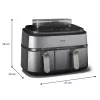 Fritadeira Philips 5000 series NA555/00 dupla 9 L autónoma 2750 W fritadeira de ar quente prateado