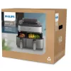 Fritadeira Philips 5000 series NA555/00 dupla 9 L autónoma 2750 W fritadeira de ar quente prateado