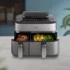 Fritadeira Philips 5000 series NA555/00 dupla 9 L autónoma 2750 W fritadeira de ar quente prateado