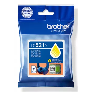 Tinteiro original Brother LC521Y - amarelo, amarelo, 1 unid., 500 páginas, embalagem individual