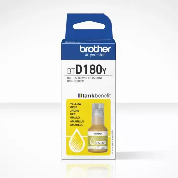 Frasco de tinta original Brother BTD180Y amarelo