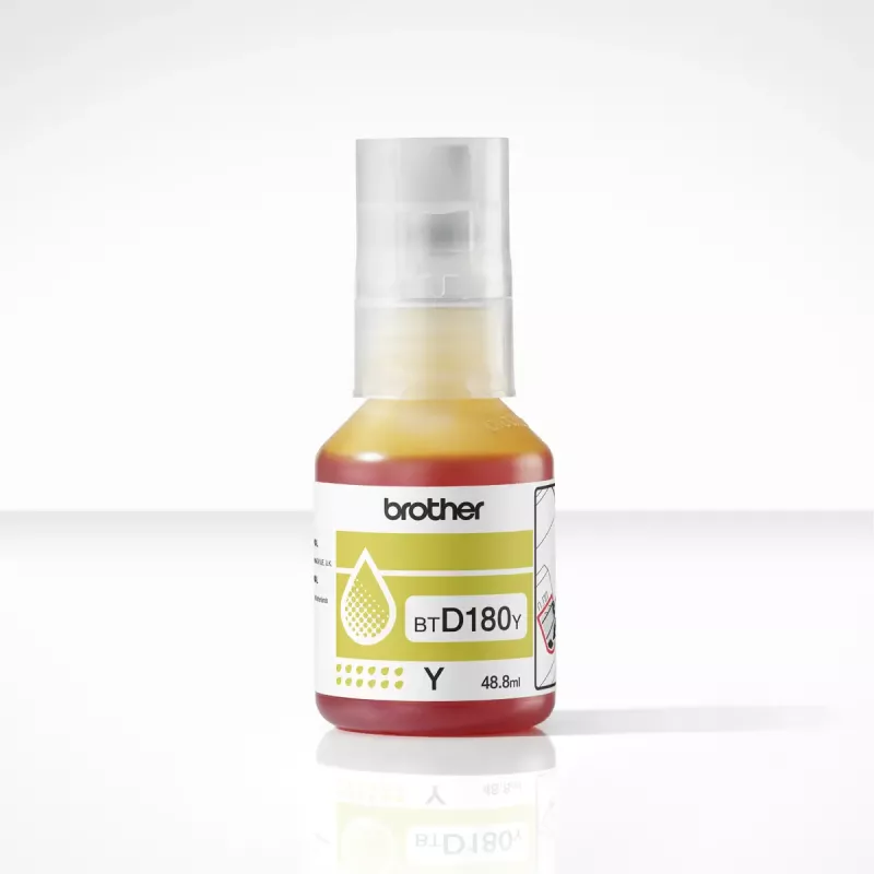 Frasco de tinta original Brother BTD180Y amarelo