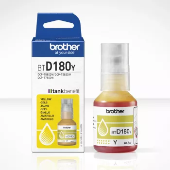 Frasco de tinta original Brother BTD180Y amarelo