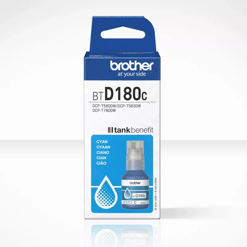 Frasco de tinta original Brother BTD180C ciano