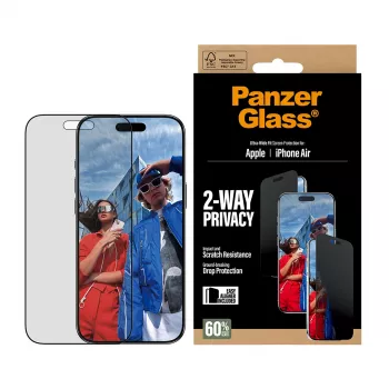 PanzerGlass ® 2-Way Privacy Screen Protector iPhone Air | Ultra-Wide Fit c. EasyAligner