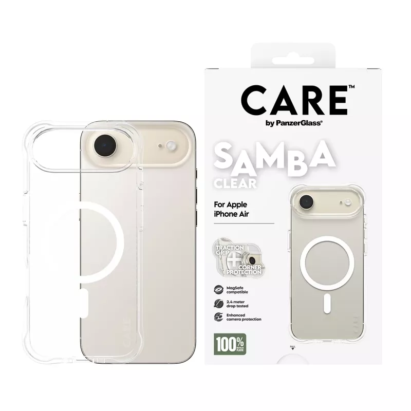 PanzerGlass CARE™ by ® Samba Case Transparente c. White MagSafe iPhone Air