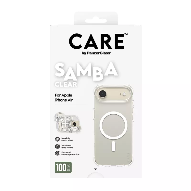 PanzerGlass CARE™ by ® Samba Case Transparente c. White MagSafe iPhone Air