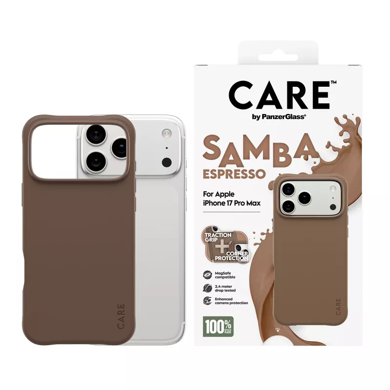 PanzerGlass CARE™ by ® Samba Case Espresso com MagSafe iPhone 17 Pro Max