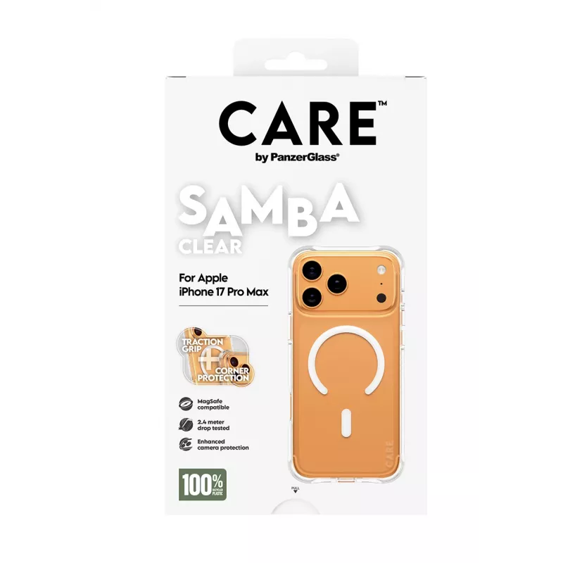 PanzerGlass CARE™ by ® Samba Case Transparente c. White MagSafe iPhone 17 Pro Max