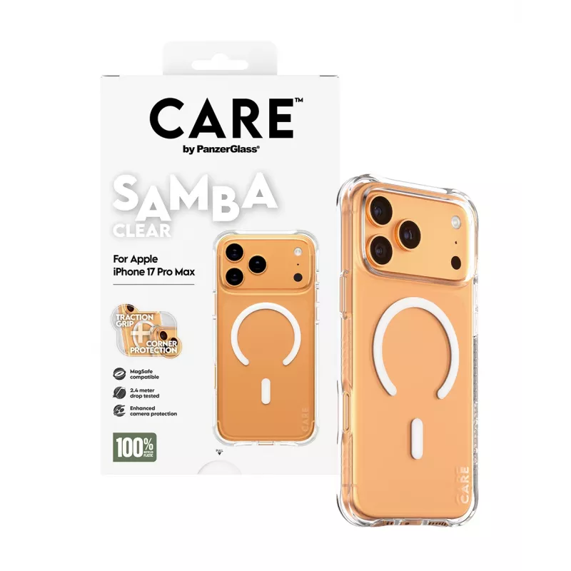 PanzerGlass CARE™ by ® Samba Case Transparente c. White MagSafe iPhone 17 Pro Max