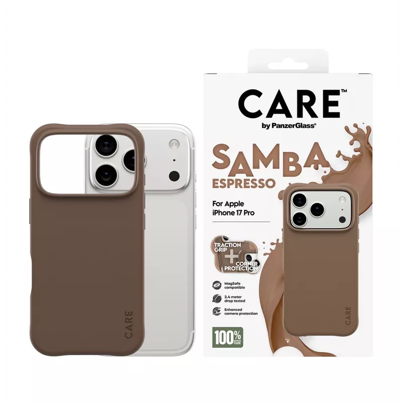 PanzerGlass CARE™ by ® Samba Case Espresso c. MagSafe iPhone 17 Pro