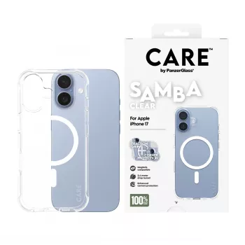 Capa PanzerGlass CARE by Fashionable Case Samba Transparente c. White MagSafe iPhone 17