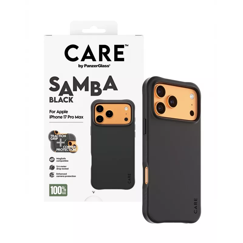 PanzerGlass CARE™ by ® Samba Case Preto c. MagSafe iPhone 17 Pro Max