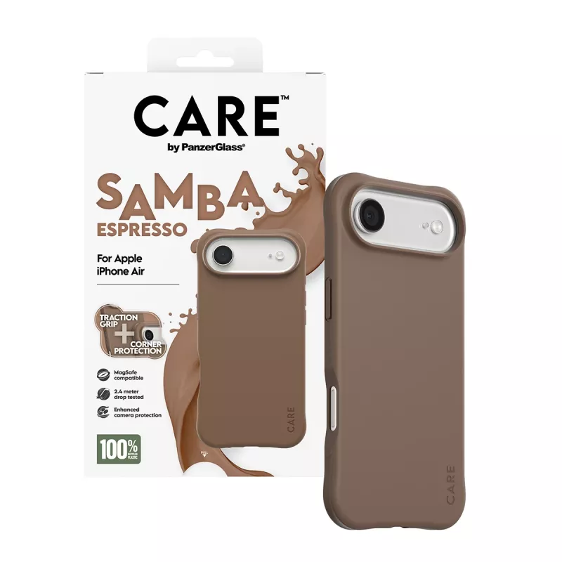 Capa PanzerGlass CARE by Fashionable Case Samba Espresso c. MagSafe iPhone 17 Air