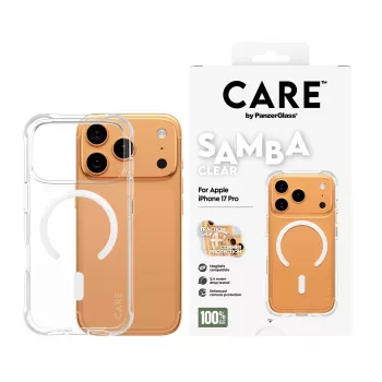 PanzerGlass CARE™ by ® Samba Case Transparente c/ MagSafe Branco iPhone 17 Pro