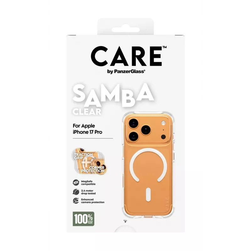 PanzerGlass CARE™ by ® Samba Case Transparente c/ MagSafe Branco iPhone 17 Pro