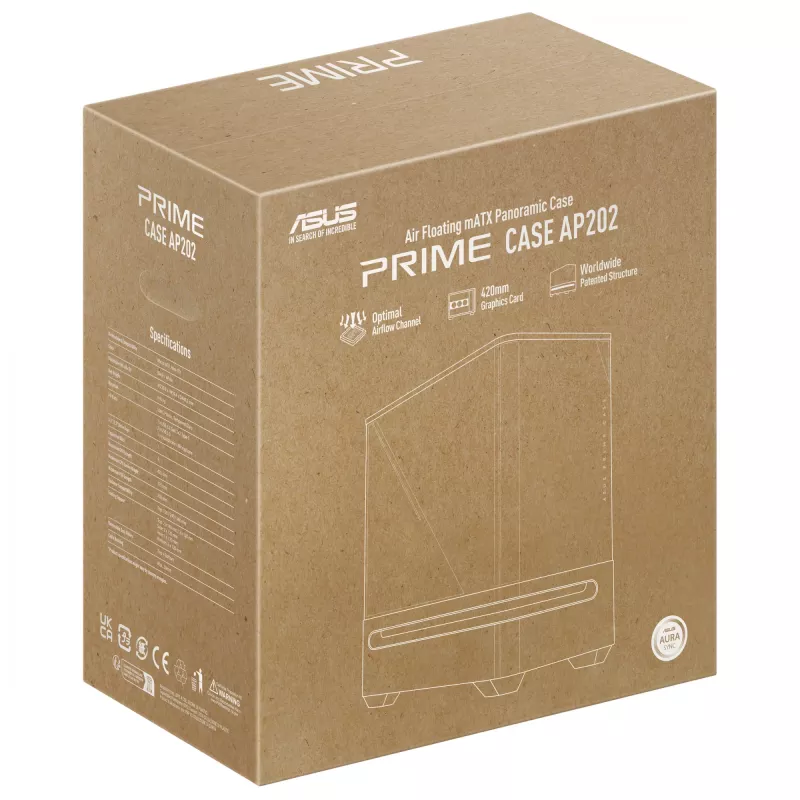 ASUS PRIME AP202 ARGB Midi Tower preto