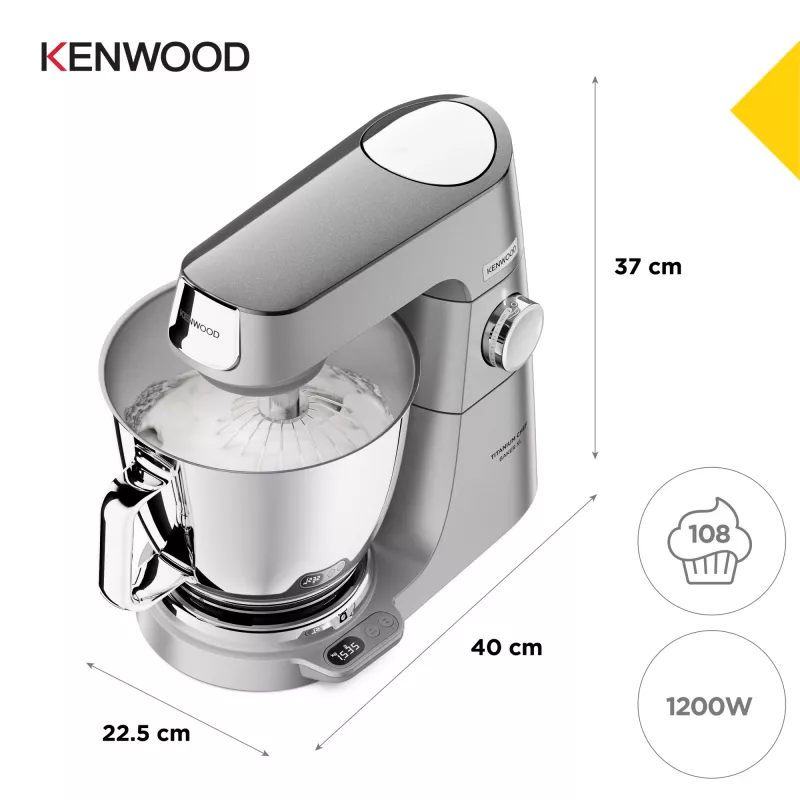 Kenwood Titanium Chef Baker XL Robot de cozinha 1200 W 7 L aço inoxidável