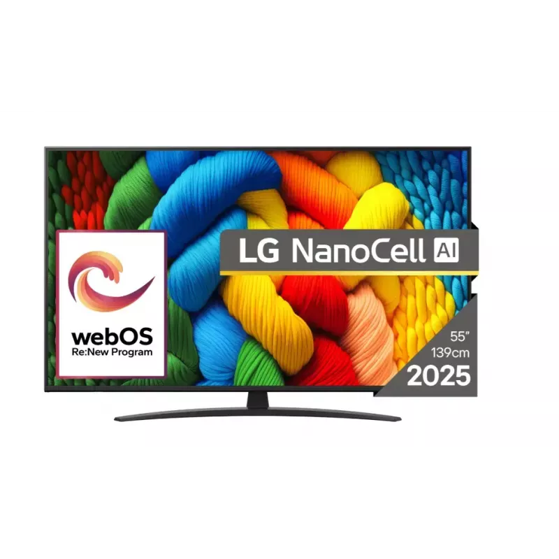 LG NanoCell NANO81 55NANO81A3A TV 138,7 cm (54,6 polegadas) 4K Ultra HD Smart TV Wi-Fi preto