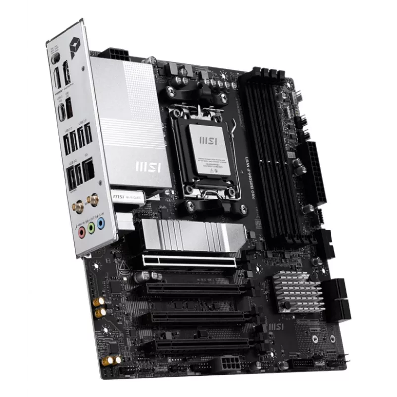 Placa-mãe MSI PRO B850M-P WIFI micro ATX, AMD B850, Socket AM5, 4×DDR5 DIMM, 3×M.2, Wi‑Fi 7, 5Gb LAN