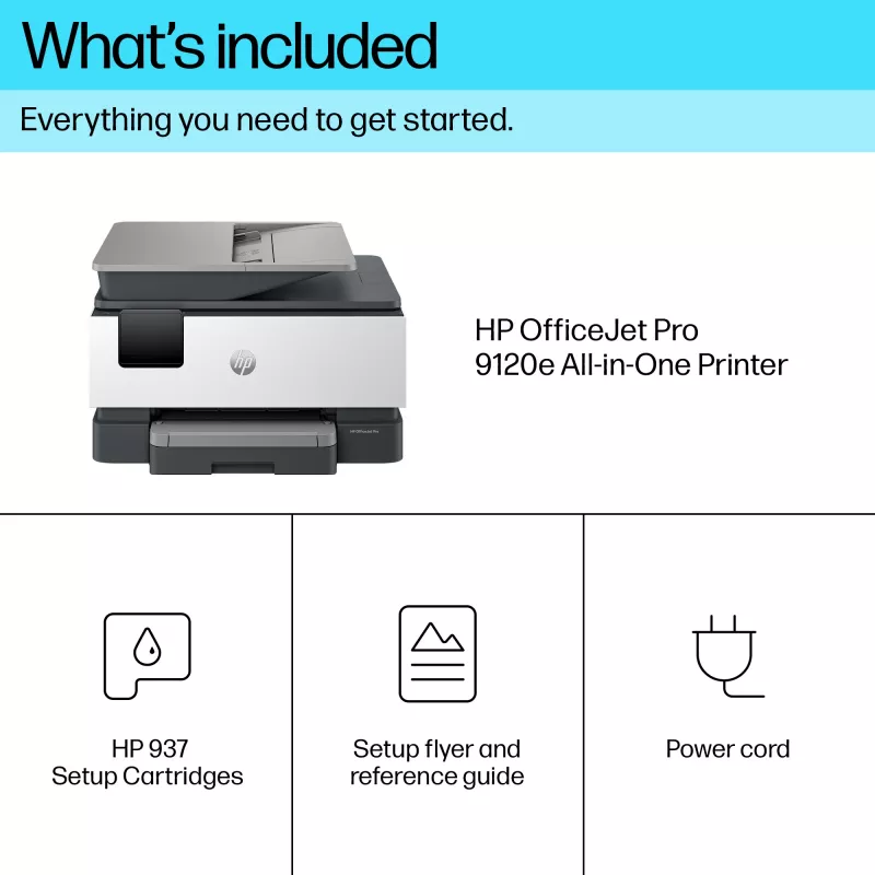 HP OfficeJet Pro 9120e impressora multifunções sem fios a cores, Instant Ink; impressão frente e verso