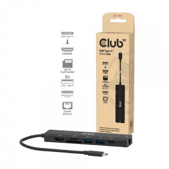 CLUB3D CSV-2553 Hub de interfaces USB Type-C 5000 Mbit/s Preto