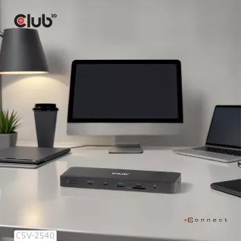 Docking station CLUB 3D 14-1 USB-C Quad Display USB4 com 2× portas USB 2.0