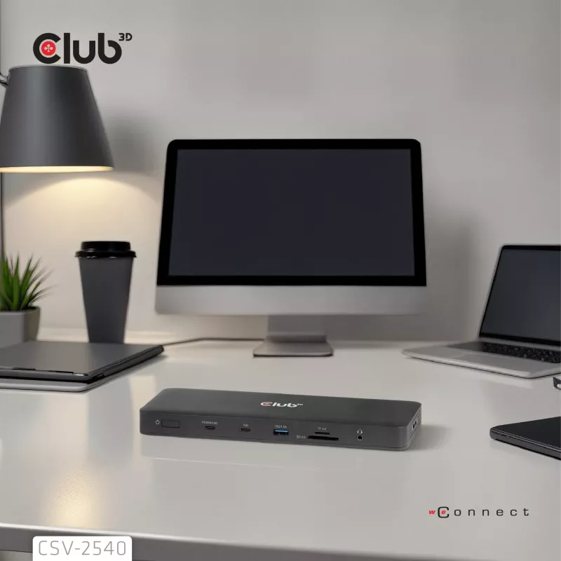Docking station CLUB 3D 14-1 USB-C Quad Display USB4 com 2× portas USB 2.0
