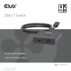CLUB3D USB-C® comutador bidirecional de vídeo + dados + PD, USB Type-C, 2x DisplayPort, 7680 x 4320 Píxeis, Preto, 8K Ultra HD, 120 Hz