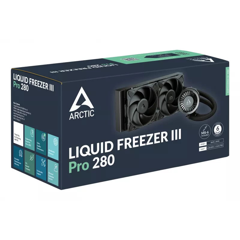 ARCTIC Liquid Freezer III Pro 280 - Refrigeração líquida All-in-One para CPU multi-compatível