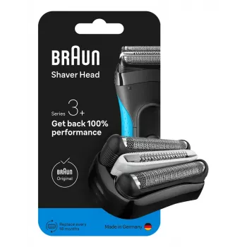 Cabeça de corte para BRAUN Series 3 Modelo 735797 — 1 cabeça de substituição, preto Aço inoxidável