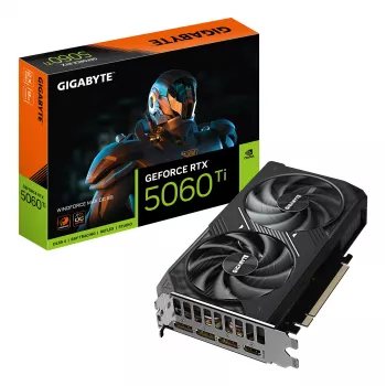 GIGABYTE GeForce RTX 5060 Ti WINDFORCE MAX OC 8G Placa gráfica - 8GB GDDR7, 128bit, PCI-E 5.0, 2587MHz Frequência do núcleo, 3 x DP, 1 x HDMI, NVIDIA DLSS 4, GV-N506TWF2MAX OC-8GD