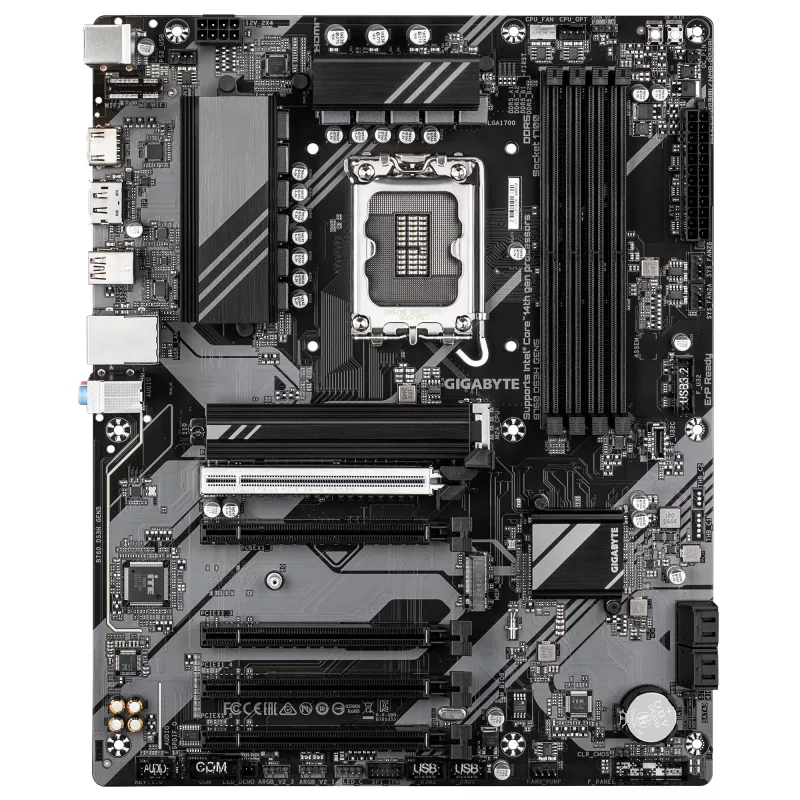 Placa-mãe GIGABYTE B760 DS3H GEN5 - Compatível com CPUs Intel Core de 14.ª geração, VRM digital de 8+2+1 fases, até 5600 MHz DDR5, 2xPCIe 4.0 M.2, LAN 1GbE, USB 3.2 Gen 2x2