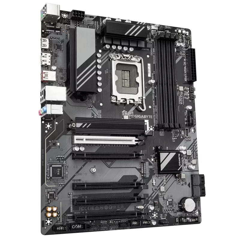 Placa-mãe GIGABYTE B760 DS3H GEN5 - Compatível com CPUs Intel Core de 14.ª geração, VRM digital de 8+2+1 fases, até 5600 MHz DDR5, 2xPCIe 4.0 M.2, LAN 1GbE, USB 3.2 Gen 2x2