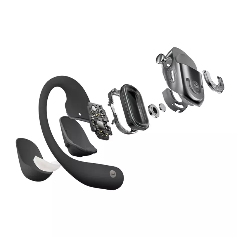 Auscultadores SHOKZ OpenFit 2+ sem fios com arco auricular, chamadas/música intra-auriculares Bluetooth preto