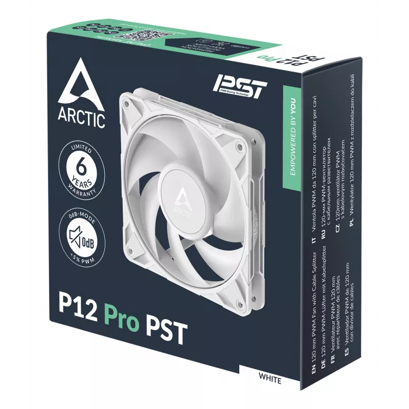 ARCTIC Freezer P12 Pro PST (branco) – ventoinha PWM de 120 mm com divisor de cabo