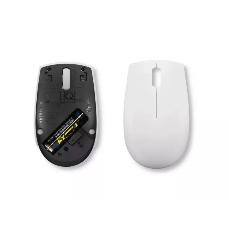 Rato compacto sem fios Lenovo Compact Mouse com pilha – ambidestro, 1000 DPI, HF-Wireless, 3 botões, cinzento