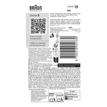 Cabeça de corte BRAUN Series 5 54 B — 1 cabeça de substituição, aço inoxidável preto