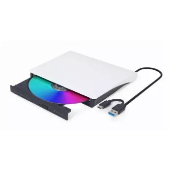 Leitor de DVD externo USB GEMBIRD, preto-branco