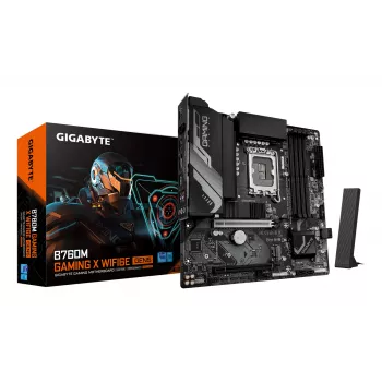 Placa-mãe GIGABYTE B760M GAMING X WIFI6E GEN5 Micro ATX, LGA1700, B760, DDR5 até 5600MHz, 4 DIMM, 2x PCIe 4.0 M.2, Wi‑Fi 6E, 2.5GbE