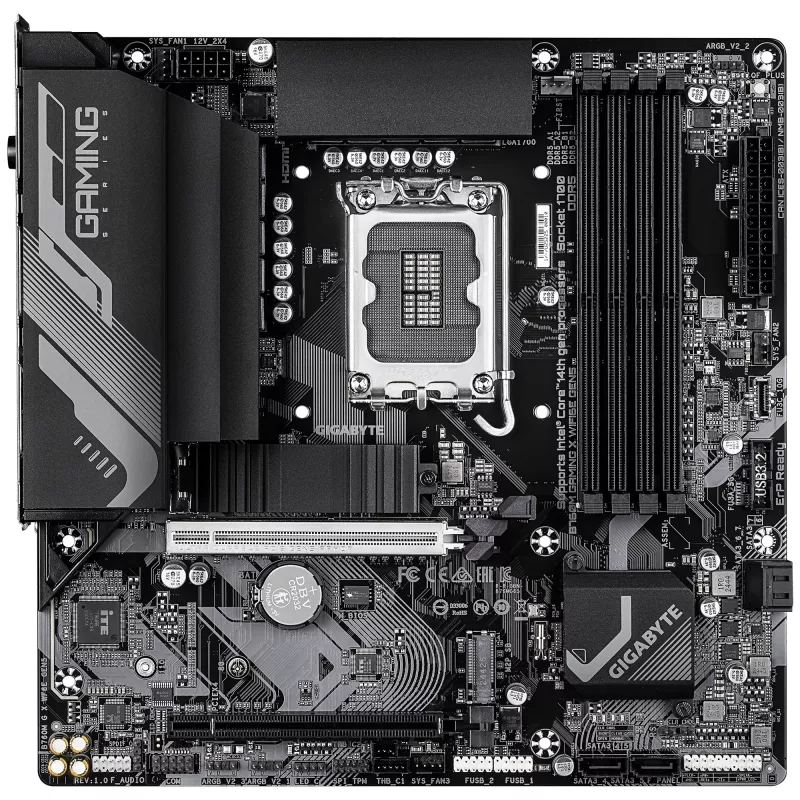 Placa-mãe GIGABYTE B760M GAMING X WIFI6E GEN5 Micro ATX, LGA1700, B760, DDR5 até 5600MHz, 4 DIMM, 2x PCIe 4.0 M.2, Wi‑Fi 6E, 2.5GbE