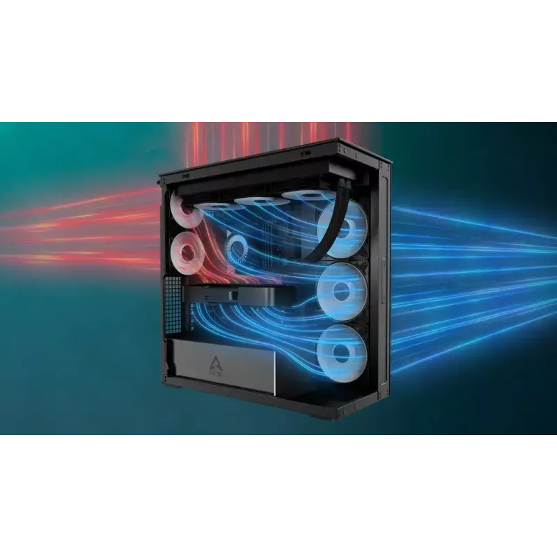 Caixa para PC ARCTIC Xtender (Mirror Black) Midi-Tower preto