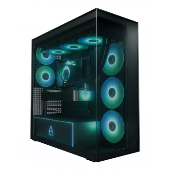ARCTIC Xtender (preto) caixa de PC E-ATX Premium, Midi-Tower, PC, preto, EATX, metal, vidro temperado, gaming