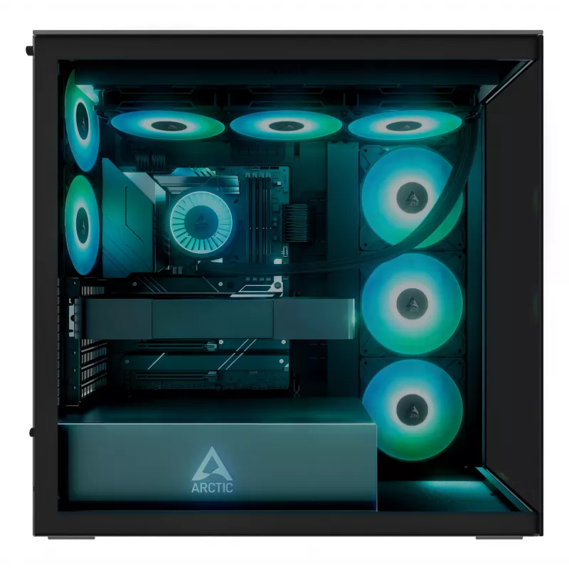 ARCTIC Xtender (preto) caixa de PC E-ATX Premium, Midi-Tower, PC, preto, EATX, metal, vidro temperado, gaming