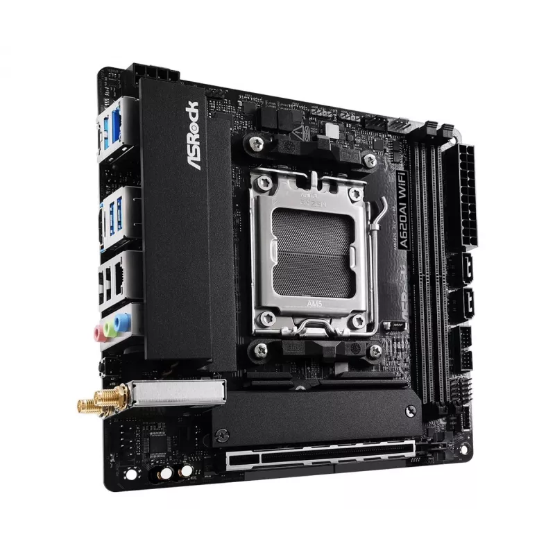 Placa-mãe ASRock A620AI Wi-Fi AM5 AMD A620A 2 X DDR5 1 X HDMI 2.1 Tmds/frl 8g compatível mITX