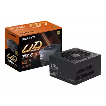 GIGABYTE UD750GM PG5 V2 fonte de alimentação – PCIe Gen 5.1, 80 PLUS Gold, estrutura totalmente modular, ventoinha de 120 mm, compatível com ATX 3.1, ficha EU