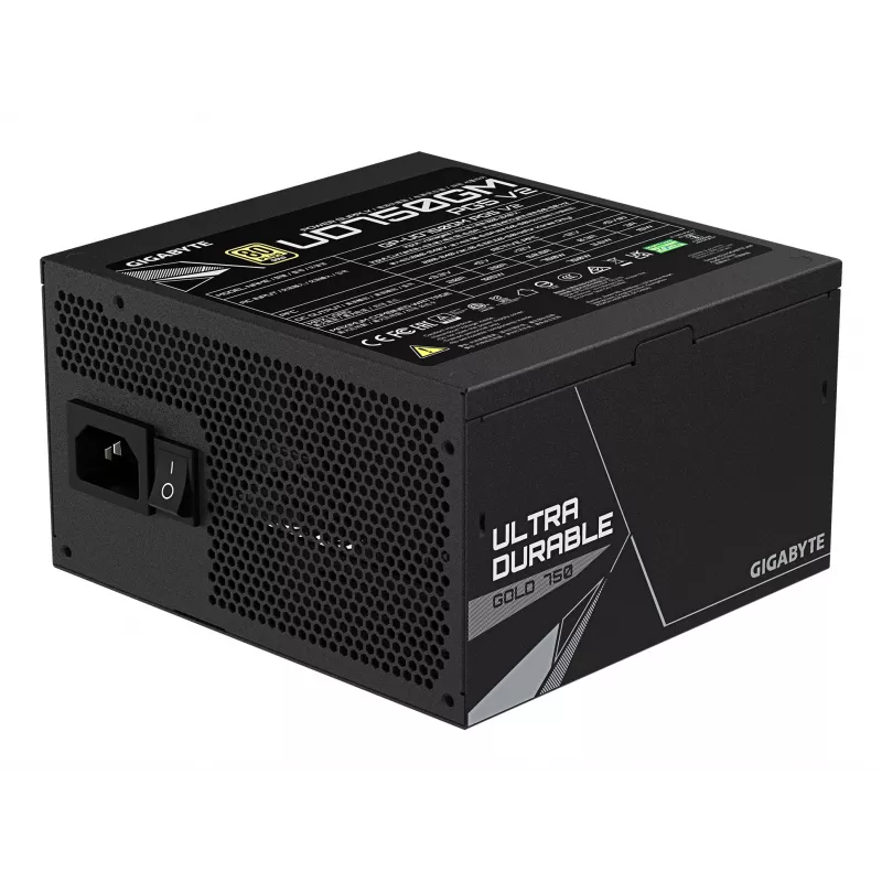 GIGABYTE UD750GM PG5 V2 fonte de alimentação – PCIe Gen 5.1, 80 PLUS Gold, estrutura totalmente modular, ventoinha de 120 mm, compatível com ATX 3.1, ficha EU