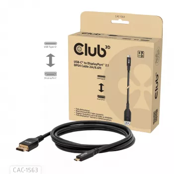CLUB3D CAC-1563 Cabo de vídeo adaptador 2 m USB Type-C DisplayPort preto