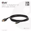 CLUB3D CAC-1563 Cabo de vídeo adaptador 2 m USB Type-C DisplayPort preto
