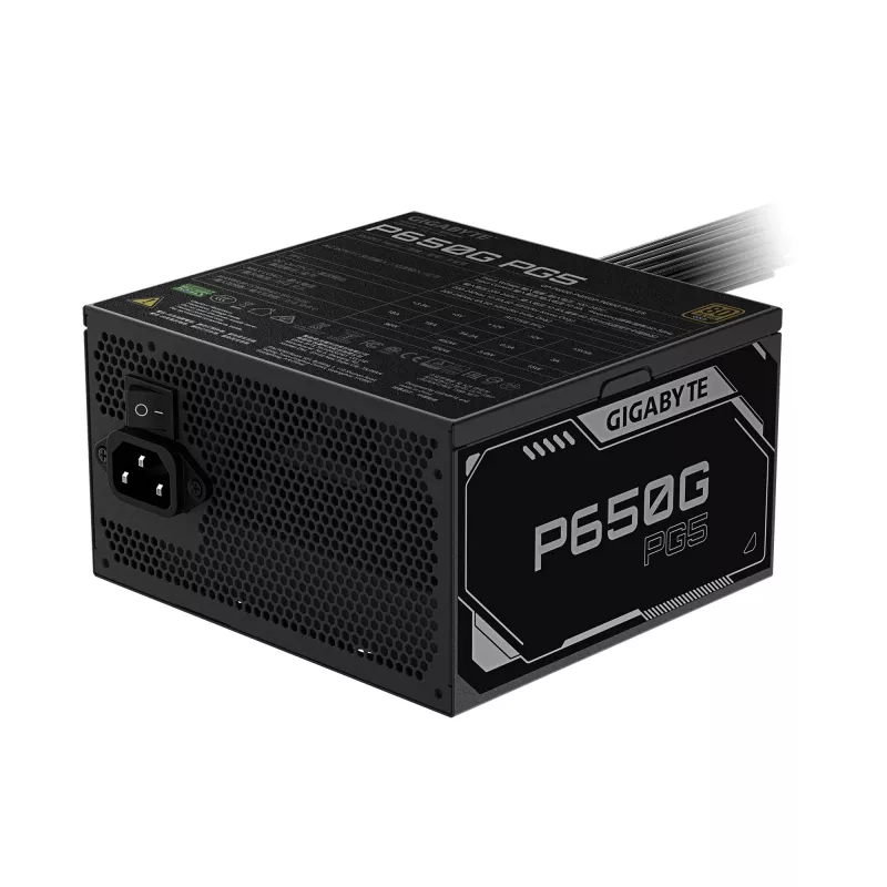 GIGABYTE P650G PCIE 5.1 fonte de alimentação – PCIe 5.1, 80 PLUS Silver, ventoinha 120mm, compatível ATX 3.1, ficha EU